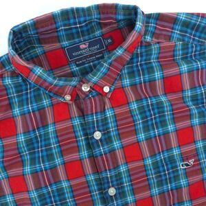 Vineyard Vines Slim Fit Tucker Shirt Mens XL Plaid Button Down Long Sleeve Whale